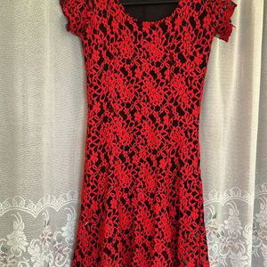 Red And Black Lace Dress