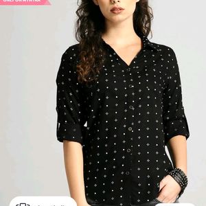 Brand New Roadster Printed Black Shirt For Women