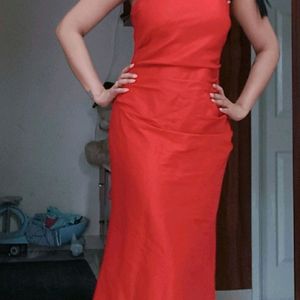 Red One Sided Gown