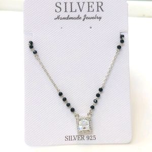 Zirconia Diamond Mangalsutra Pure Silver