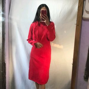 Red Woolen Dress