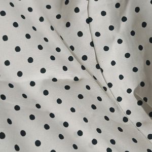 White Polka Dot Top