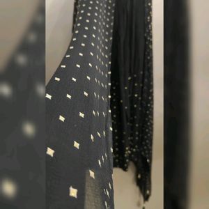 BLACK & GOLD PLAZZO WITH DUPATTA SET