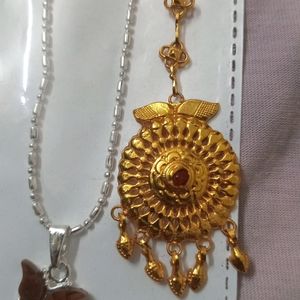 New Stylish Golden Mangtika With Chain