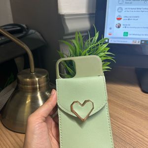 Green Iphone 11 Case With Wallet Attached