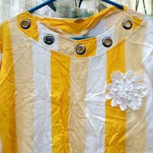 White And Yellow Cotton Top