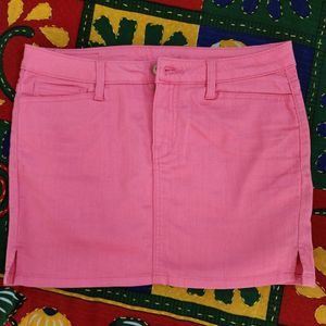 Vero Moda Pink Denim Mini Skirt