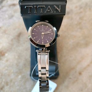 Titan Ocen Blue Dial & Silver Chain Womens Watch