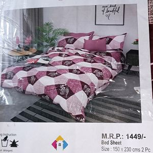 BRAND NEW SINGLE BEDSHEET WITH PILLOW COVER