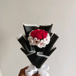 Red Rose And Forget Me Not Bouquet 💐