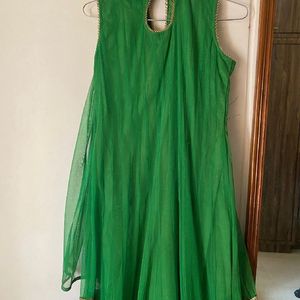 Parrot Green Anarkali Dress