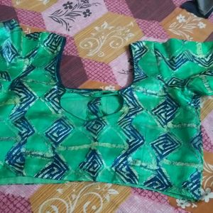 Beautiful Green Blue Combination Blouse