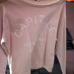 Pink H&M Hoodie Sweatshirt Full sleeve