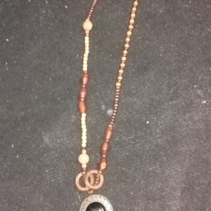 Long Wooden Beads Neck Piece