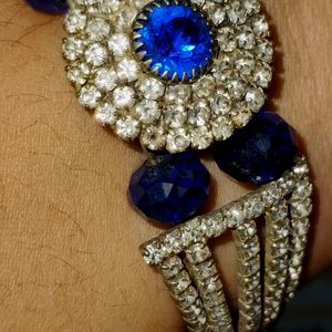 Silver and Blue Rhinestone bracelet