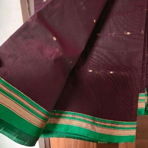 Magenta Cotton Silk Saree (Women)