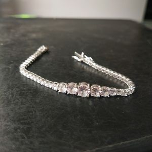 925 Sterling Silver Solitary Zircon Tennis Bracele