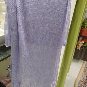 Lavenders Shimmer Scarf With Tassles