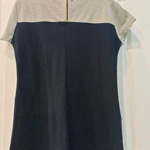 Blue Zip Closure Top