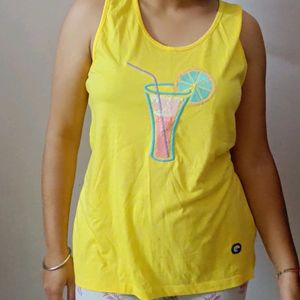 Lime Yellow Stylish Half Sleeves T-shirt