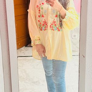 Beautiful W Floral Tunic Designer Sleeves