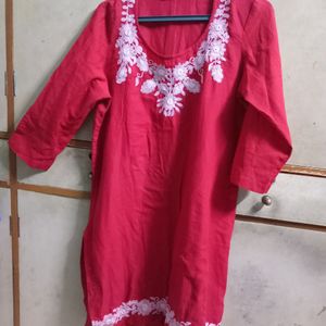 Red Kurti For Daily Wear (L)