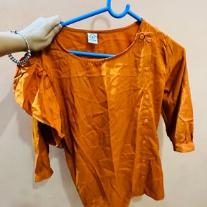 Orange Full Sleeves Top