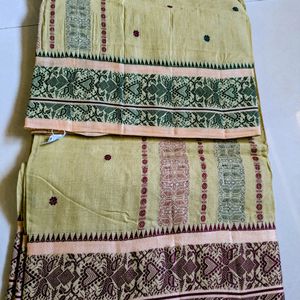 Beige Pure Cotton Saree