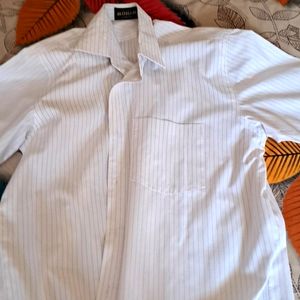 Formal Cotton White Shirt Stripes