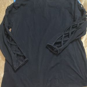 Y2k Black Top with designed hand