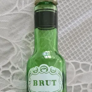 Vintage Empty Faberge Brut mini green glass Bottle