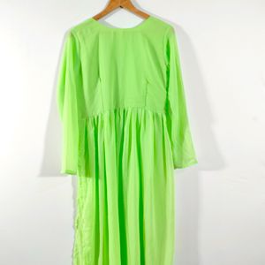 Fluorescent Green Casual Kurta (Women's)