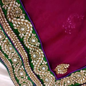 Zadozee Work Saree