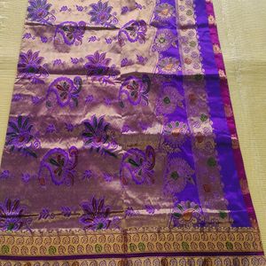 Delicate Touch of Madhubani Cotton Silk Saree