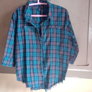 Blue Checks Tshirt women