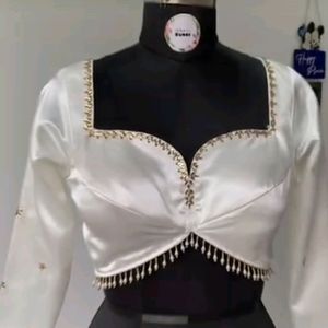 White Satin Blouse