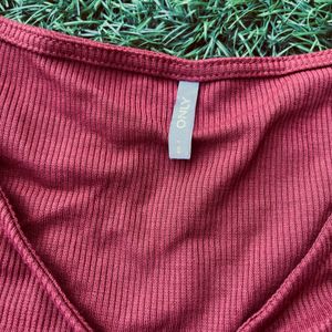 Only Rust Ruched Crop Top