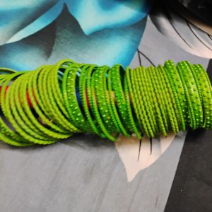 Green Metal Bangles