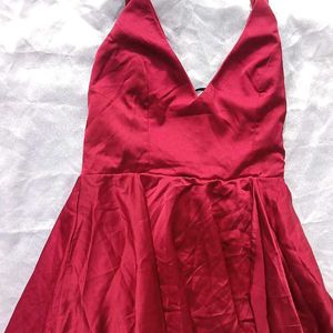 Brand New ( Shein) Red Satin  High Low Dress