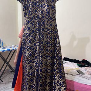 Blue And Orange Mastani Ethnic Wear