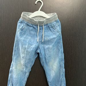 HnM Boys Jeans Joggers 3-4 Years Color Blue Washed