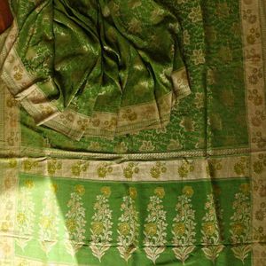 100% Pure Silk Khinkhwab Brocade Saree