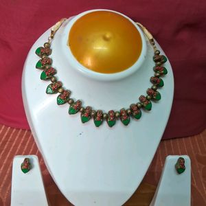 Handmade Terracotta Green Palakka Mala