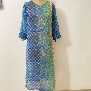 BIBA Blue Printed Kurta