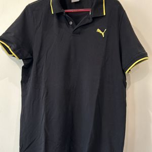 Puma Black And Yellow Tshirt Size L