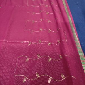 Maroon Jamki Saree