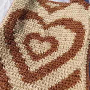 Crochet Stereo Hearts Tote Bag