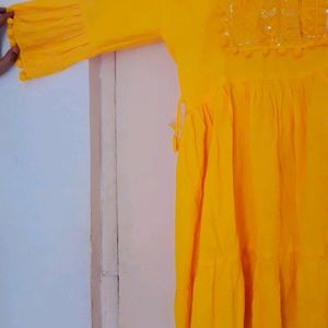 Yellow Peplom Kurti