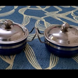 Stainless Steel Emerald & Serving Dish Set Of 2