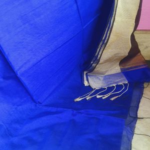 Rich Royal Blue Golder Saree